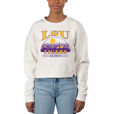 LSU Uscape Stars Pigment Dye Crop Crew Sweatshirt