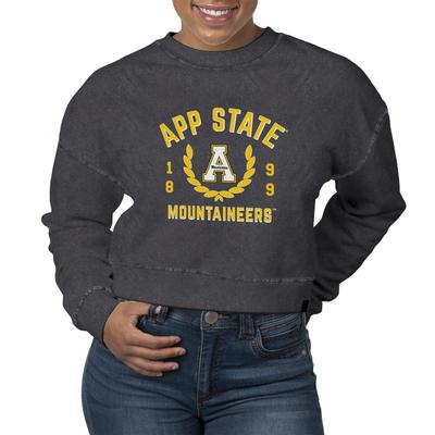 App State Uscape 90's Pigment Dye Crop Crew Sweatshirt