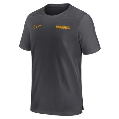 West Virginia Nike Dri-Fit Sideline UV Coach Top ANTHRACITE