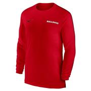  Georgia Nike Dri- Fit Sideline Uv Coach Long Sleeve Top