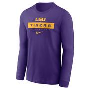  Lsu Nike Dri- Fit Sideline Team Issue Long Sleeve Tee