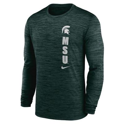 Michigan State Nike Dri-Fit Sideline Velocity Long Sleeve Tee PRO_GREEN