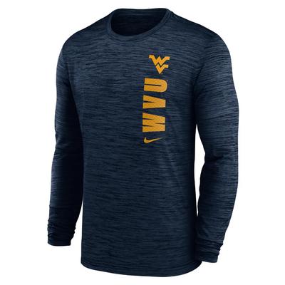 West Virginia Nike Dri-Fit Sideline Velocity Long Sleeve Tee NAVY