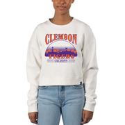  Clemson Uscape Stars Pigment Dye Crop Crew Sweatshirt