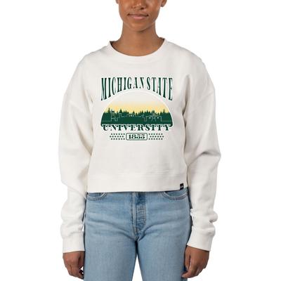 Michigan State Uscape Stars Pigment Dye Crop Crew Sweatshirt