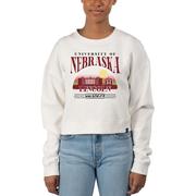  Nebraska Uscape Stars Pigment Dye Crop Crew Sweatshirt