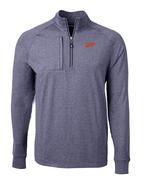  Auburn Script Cutter & Buck Men's Adapt Eco Knit Heather 1/4 Zip Pullover