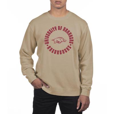 Arkansas Uscape Radial Pigment Dye Crew Sweatshirt