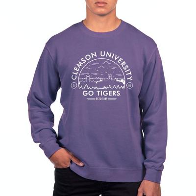 Clemson Uscape Voyager Pigment Dye Crew Sweatshirt
