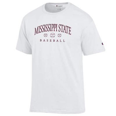 Mississippi State Champion Women's Arch Baseball Tee WHITE