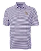  Lsu Baseball Cutter & Buck Virtue Eco Pique Stripe Polo