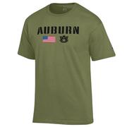  Auburn Champion Military Font Americana Tee