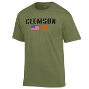  Clemson Champion Military Font Americana Tee