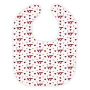  Virginia Tech Wee Ones Heart Print Soft Bib