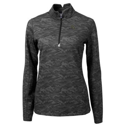 UCF Cutter & Buck Women's Baseball Traverse Camo 1/4 Zip Pullover