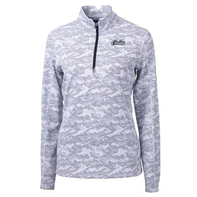 UCF Cutter & Buck Women's Citronaut Script Traverse Camo 1/4 Zip Pullover