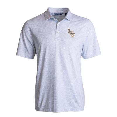 LSU Cutter & Buck Baseball Pike Pebble Print Polo