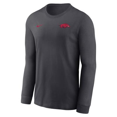 Arkansas Nike Dri-Fit Legend Small Logo Long Sleeve Tee ANTHRACITE