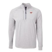  Virginia Tech Cutter & Buck Adapt Eco Knit Heather 1/4 Zip Pullover