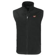  Virginia Tech Cutter & Buck Charter Eco Recycled Mens Full- Zip Vest