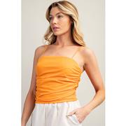  Women's Orange Straight Neck Cami Top