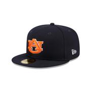  Auburn New Era 5950 Au Logo Flat Bill Fitted Cap