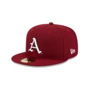  Arkansas New Era 5950 Vault A Logo Flat Bill Fitted Cap