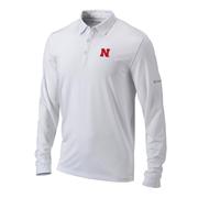  Nebraska Columbia Pin High Long Sleeve Polo