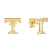  Tennessee Silver 14 Karat Gold Plating Diamond Accent Ear Rings