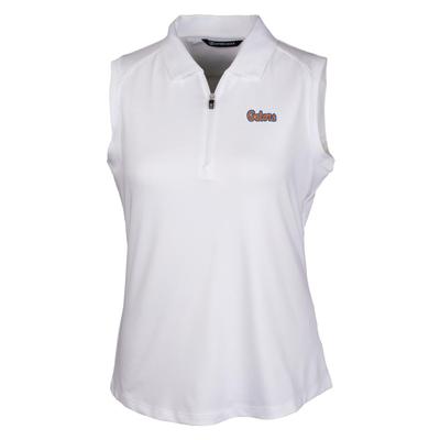 Florida Cutter & Buck Women's Forge Stretch Sleeveless Polo DISC_WHITE