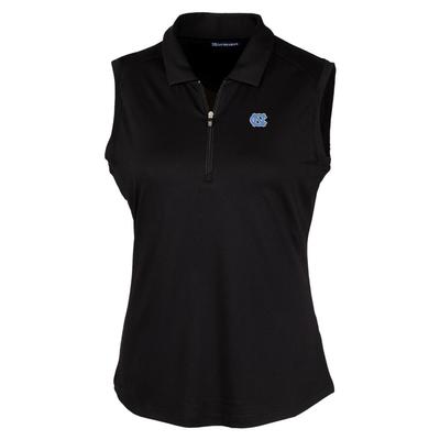 UNC Cutter & Buck Women's Forge Stretch Sleeveless Polo BLACK