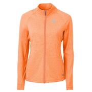  Clemson Cutter & Buck Women's Adapt Eco Knit Heather Recycled Full Zip