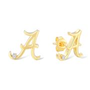  Alabama Silver 14 Karat Gold Plating Diamond Accent Ear Rings