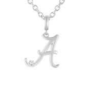  Alabama Silver Diamond Accent Pendant With Chain