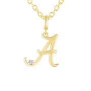  Alabama Silver 14 Karat Gold Plating Diamond Pendant With Chain