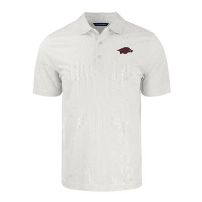 Arkansas Cutter & Buck Pike Eco Symmetry Print Stretch Recycled Polo WHITE/POLISHED