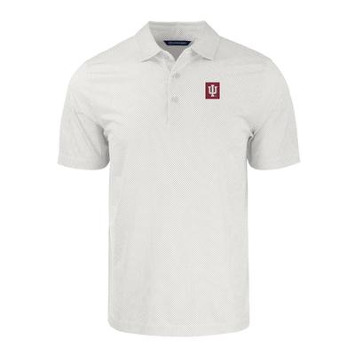 Indiana Cutter & Buck Pike Eco Symmetry Print Stretch Recycled Polo WHITE/POLISHED