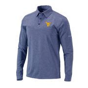  West Virginia Columbia Pin High Long Sleeve Polo