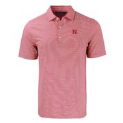  Nebraska Cutter & Buck Forge Eco Double Stripe Stretch Recycled Polo