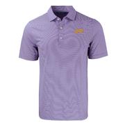  Lsu Cutter & Buck Forge Eco Double Stripe Stretch Recycled Polo