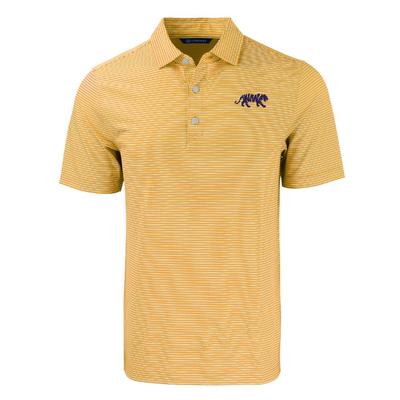 LSU Cutter & Buck Forge Eco Double Stripe Stretch Recycled Polo GOLD