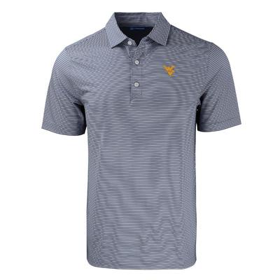 West Virginia Cutter & Buck Forge Eco Double Stripe Stretch Recycled Polo NAVY