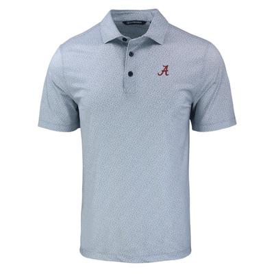 Alabama Cutter & Buck Pike Eco Pebble Print Stretch Recycled Polo POLISHED/WHITE