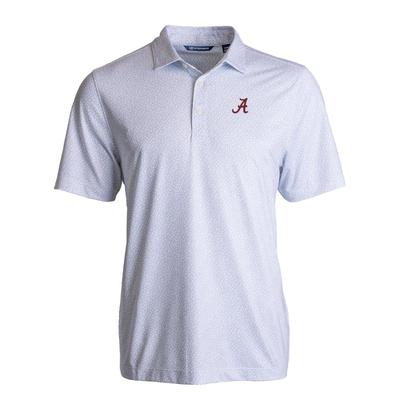 Alabama Cutter & Buck Pike Eco Pebble Print Stretch Recycled Polo WHITE