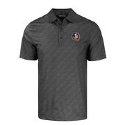  Florida State Cutter & Buck Pike Eco Pebble Print Stretch Recycled Polo
