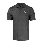  Michigan State Cutter & Buck Pike Eco Pebble Print Stretch Recycled Polo
