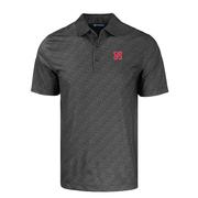  Nebraska Cutter & Buck Pike Eco Pebble Print Stretch Recycled Polo