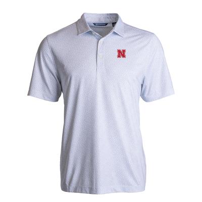 Nebraska Cutter & Buck Pike Eco Pebble Print Stretch Recycled Polo