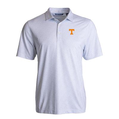 Tennessee Cutter & Buck Pike Eco Pebble Print Stretch Recycled Polo WHITE