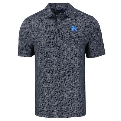 Kentucky Cutter & Buck Pike Eco Pebble Print Stretch Recycled Polo BLACK/WHITE